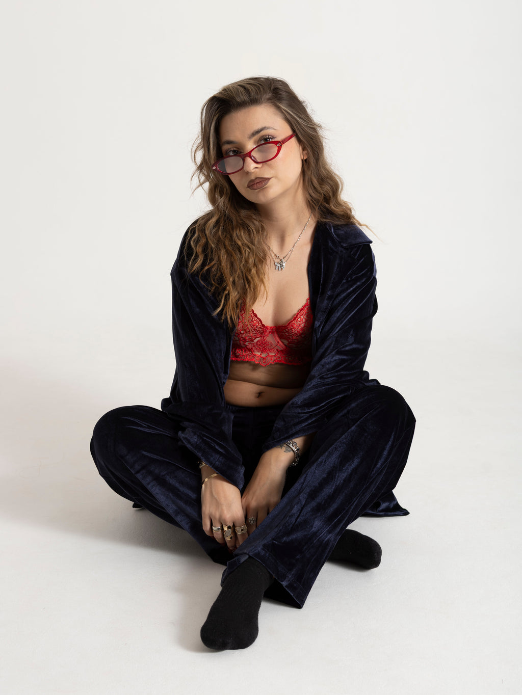 Pyjama en velours bleu nuit – Collection NATEA Pijama