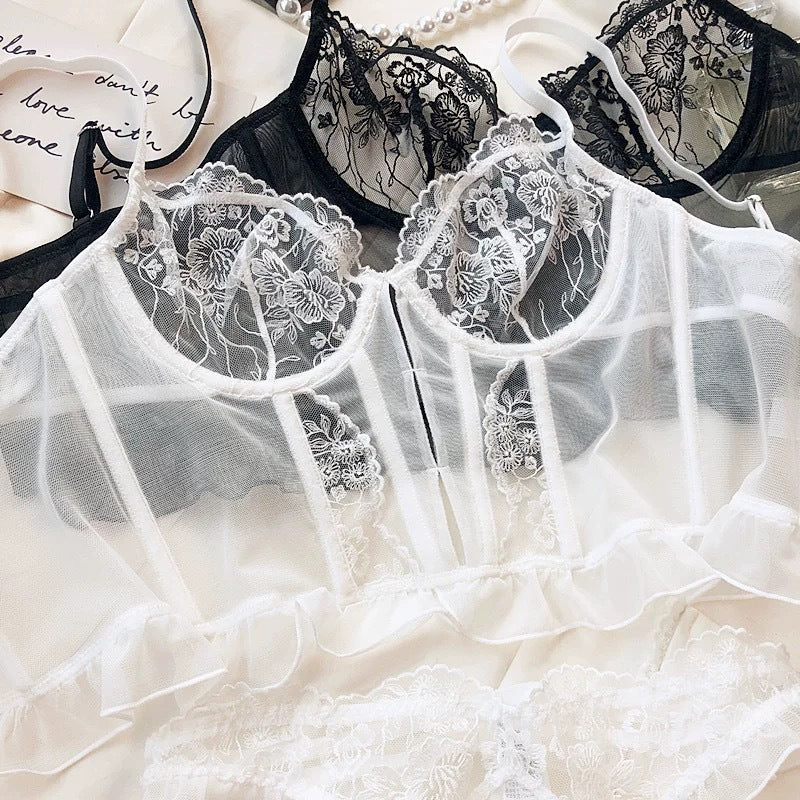 NATEA Prestige — Corset noir en dentelle fine, élégance et sensualité