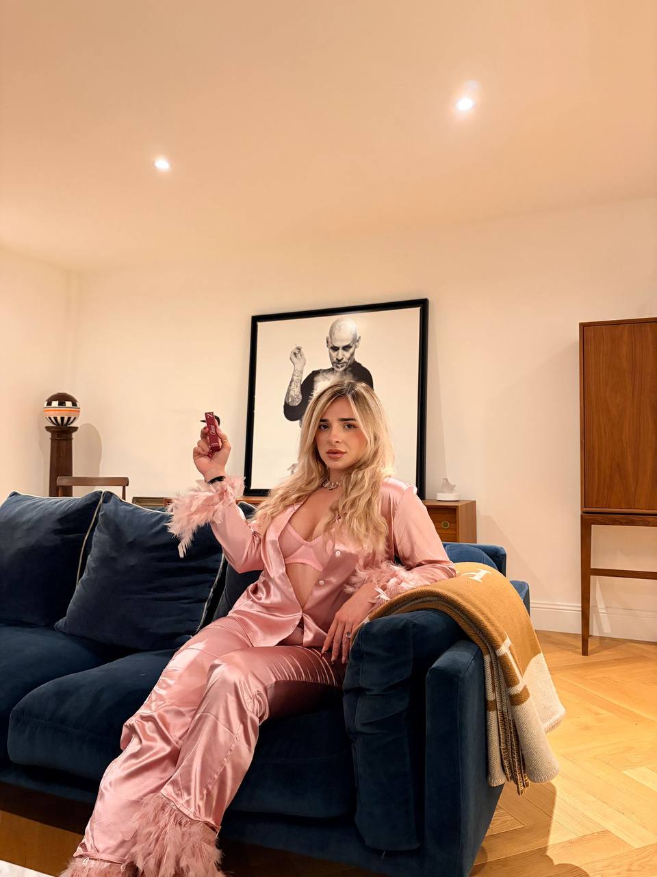 Pyjama satiné rose poudré – Collection NATEA Pijama